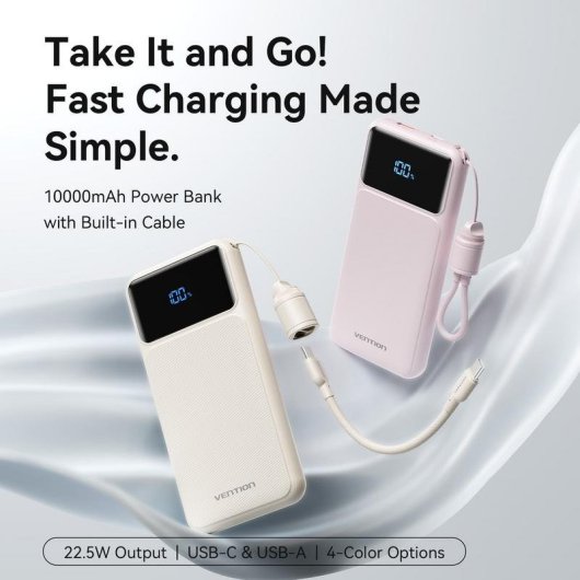 Batterie Externe Vention XGYW0-39-TY 10000 mAh 22.5W Bleu