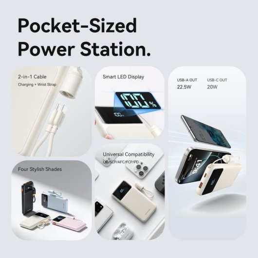 Batterie Externe Vention XGYW0-39-TY 10000 mAh 22.5W Bleu