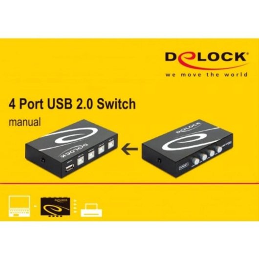 DeLOCK USB Switch 4-Port USB 2.0 Kabelgebunden