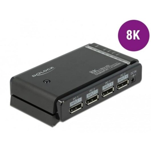 Conmutador DisplayPort DeLOCK 1.4 8K 2x1 con Control Remoto