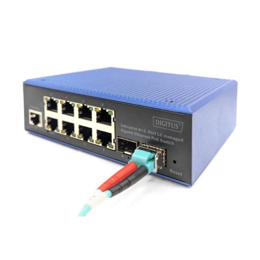 Switch Industriale Gigabit Ethernet PoE+ Gestito L2 8+2 Porte Digitus DN-651157