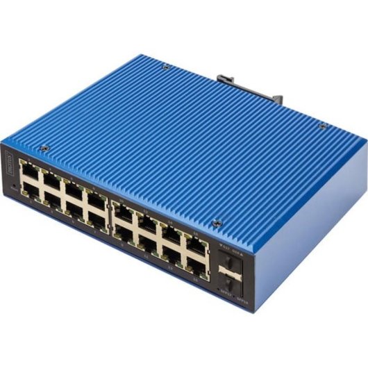 Conmutador Industrial Digitus 16 Puertos Gigabit PoE + 2 SFP Gestionado L2