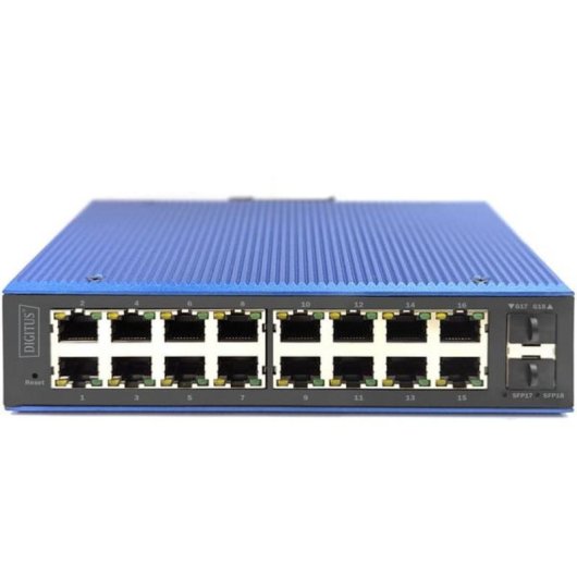 Conmutador Industrial Digitus 16 Puertos Gigabit PoE + 2 SFP Gestionado L2