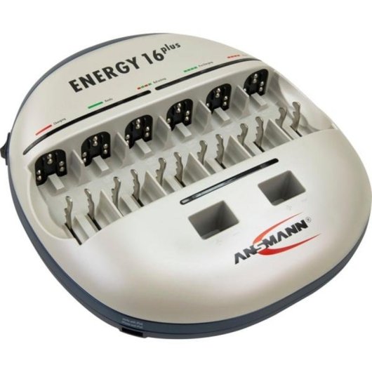 Cargador de baterías Ansmann Energy 16+, 16 baterías, 9V/AA/AAA/C/D, 2 USB