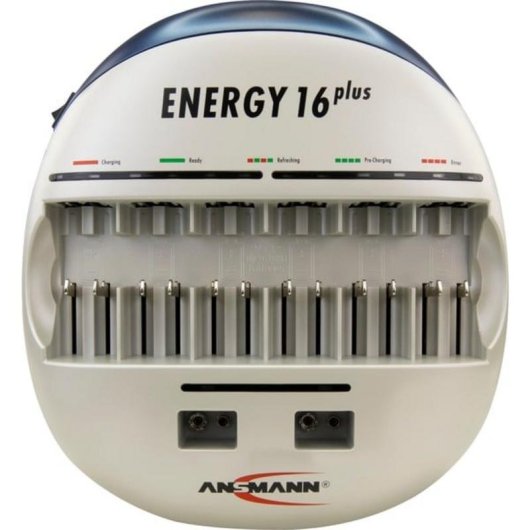 Cargador de baterías Ansmann Energy 16+, 16 baterías, 9V/AA/AAA/C/D, 2 USB