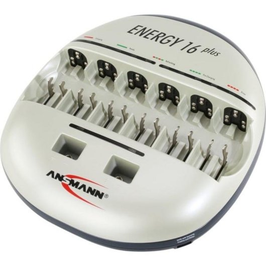 Cargador de baterías Ansmann Energy 16+, 16 baterías, 9V/AA/AAA/C/D, 2 USB