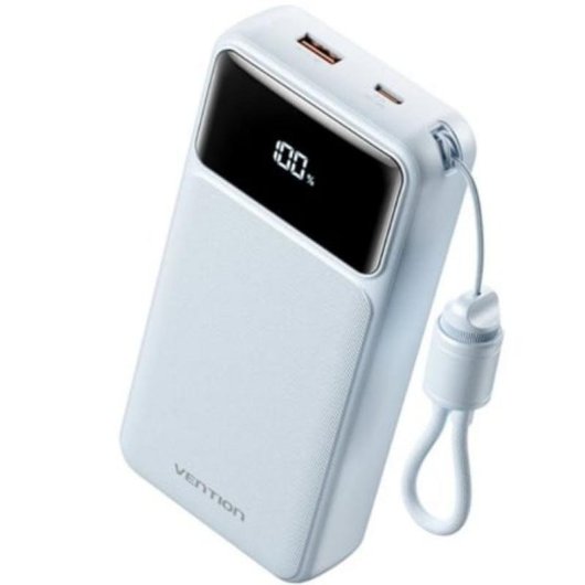 Power Bank Vention XGY40 20000mAh 22.5W Azul con Cable USB-C