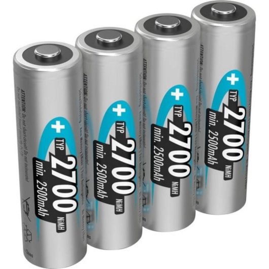 Pilas recargables Ansmann AA 2700mAh NiMH 4 unidades