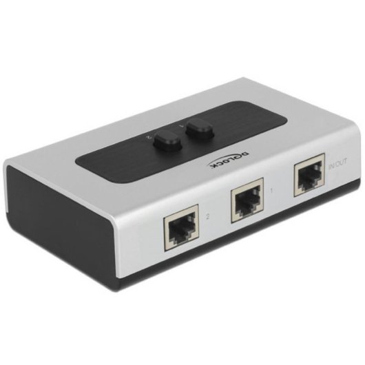 DeLOCK Manueller Switch 3x RJ-45 1000 Mbit/s Schwarz Grau