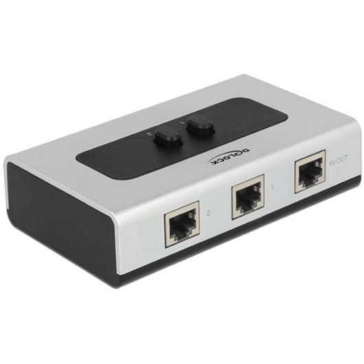 DeLOCK Manueller Switch 3x RJ-45 1000 Mbit/s Schwarz Grau