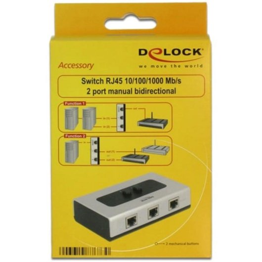 DeLOCK Manueller Switch 3x RJ-45 1000 Mbit/s Schwarz Grau