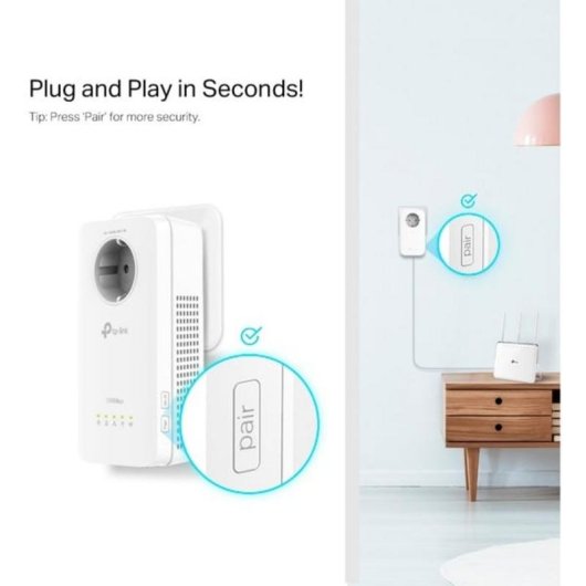 Kit Adaptador PowerLine TP-Link TL-WPA1300P 1300 Mbit/s Wi-Fi 5 Gigabit Passthrough