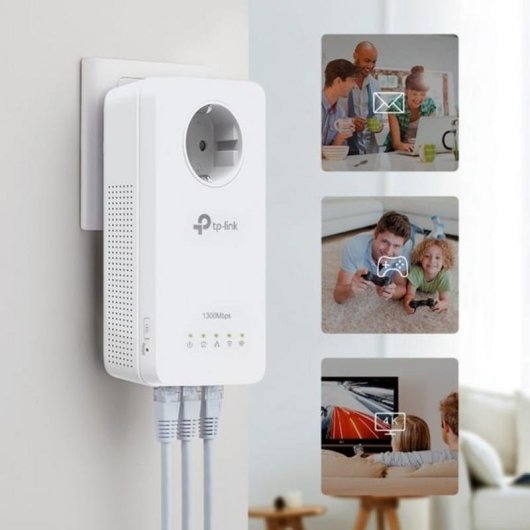 Kit Adaptador PowerLine TP-Link TL-WPA1300P 1300 Mbit/s Wi-Fi 5 Gigabit Passthrough