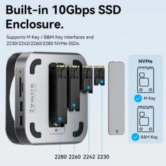 Docking Station Vention THIHAG USB-C 10-in-1 für Mac Mini mit DP 4K und M.2