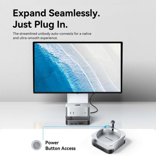 Docking Station Vention THIHAG USB-C 10-in-1 für Mac Mini mit DP 4K und M.2
