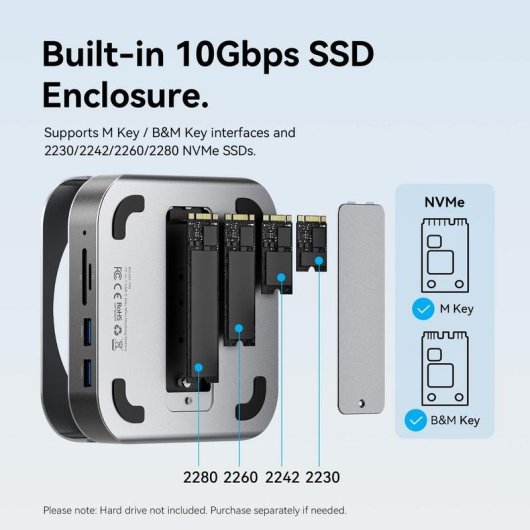 Docking Station Vention THIHAG USB-C 10-in-1 für Mac Mini mit DP 4K und M.2
