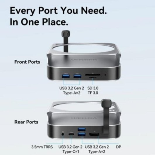 Docking Station Vention THIHAG USB-C 10-in-1 für Mac Mini mit DP 4K und M.2