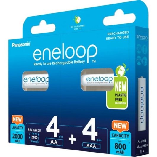 Wiederaufladbare Batterie Panasonic eneloop AA/AAA 1,2V 8er Pack
