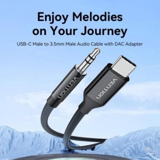 Cable Conversor Audio Vention BIF USB-C a Jack 3,5 mm 1,5 m Gris