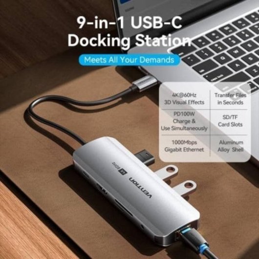 Vention TQLHB USB-C Hub 9-in-1 Grau