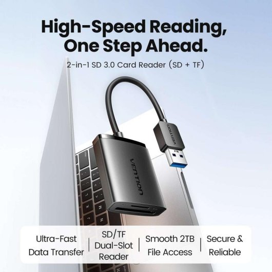 Lector de tarjetas Vention CLPBB USB 3.0 SD y microSD