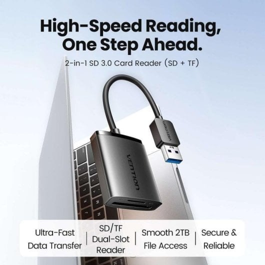 Leitor de Cartões Vention CLPBB USB 3.0 SD e microSD