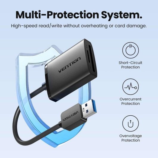 Lector de tarjetas Vention CLPBB USB 3.0 SD y microSD