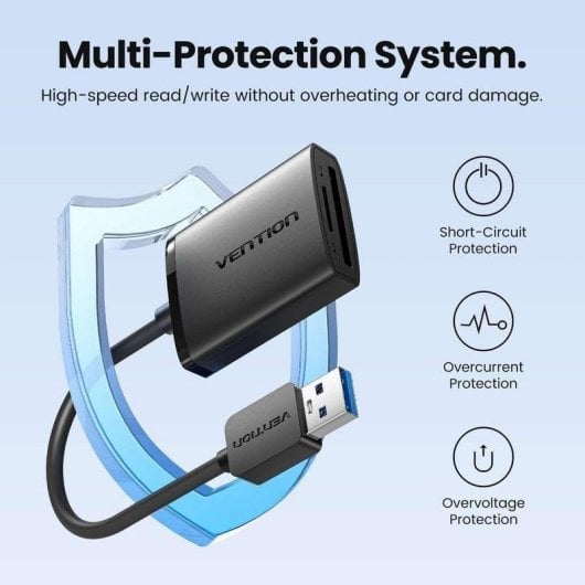 Leitor de Cartões Vention CLPBB USB 3.0 SD e microSD
