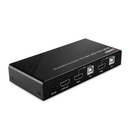 Interrupteur KVM Lindy 2 Ports HDMI 4K60 USB Audio Noir