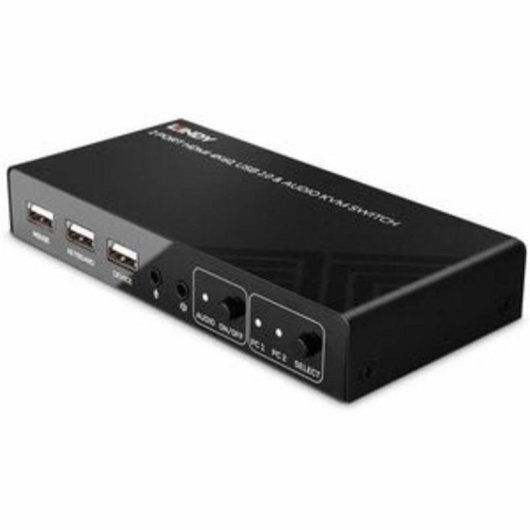 Interrupteur KVM Lindy 2 Ports HDMI 4K60 USB Audio Noir