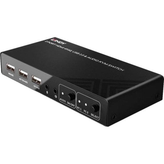 Interrupteur KVM Lindy 2 Ports HDMI 4K60 USB Audio Noir