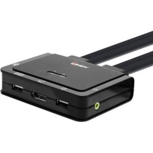 Interrupteur KVM Lindy 2 Ports DisplayPort 4K Ultra HD Montage en Rack