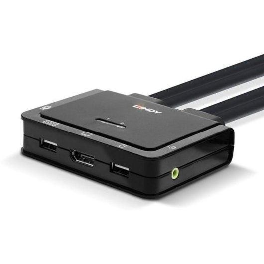 Interrupteur KVM Lindy 2 Ports DisplayPort 4K Ultra HD Montage en Rack