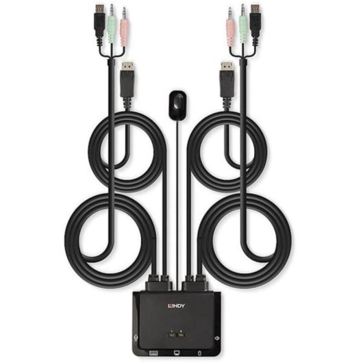 Interrupteur KVM Lindy 2 Ports DisplayPort 4K Ultra HD Montage en Rack