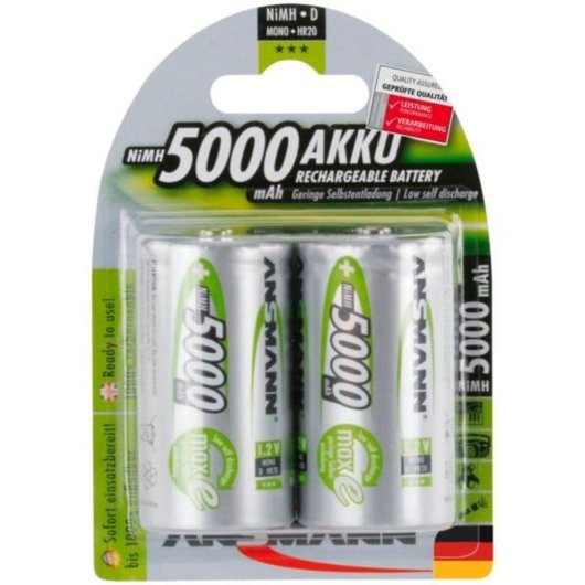 Pile Recargable Ansmann NiMH D 5000 mAh Pack 2