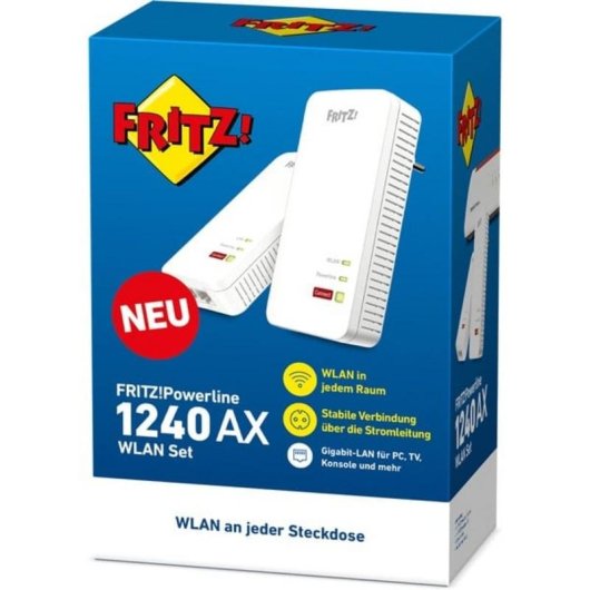 Powerline-Adapter AVM FRITZ! Powerline 1240 AX WLAN Set Wi-Fi 6 1200 Mbit/s