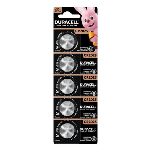 Pile Duracell CR2025 3V Lithium Pack de 5
