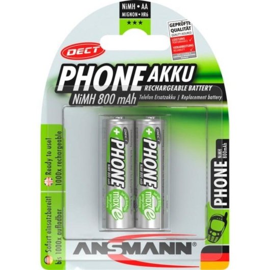Batería recargable Ansmann AA 800 mAh NiMH 1,2 V 2 unidades