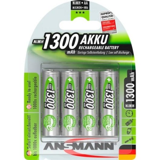 Batería recargable Ansmann AA NiMH 1300 mAh 4 unidades