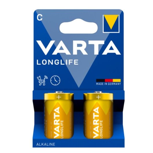 Pile Alcaline VARTA Longlife C 1,5V 2 Pièces
