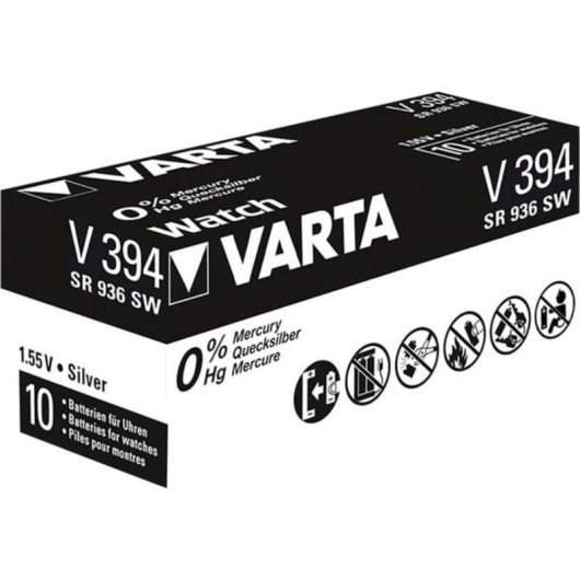 Pile bouton Varta V394 Oxyde d'argent 1,55 V 58 mAh