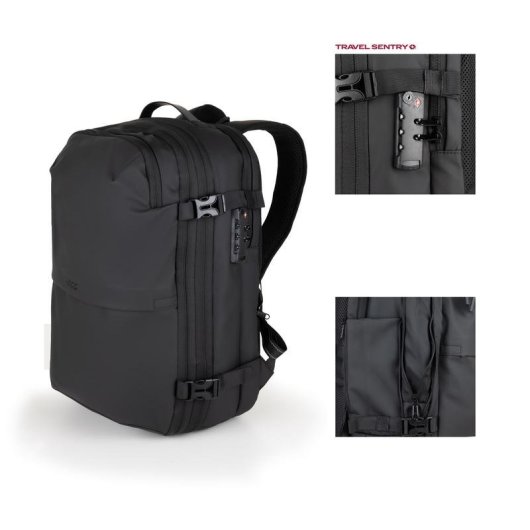 Mochila de viaje TooQ con compresión al vacío y bomba de aire 17"