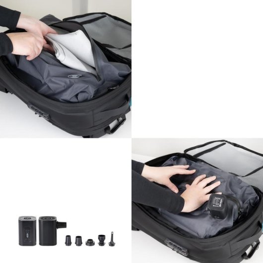 Mochila de viaje TooQ con compresión al vacío y bomba de aire 17"