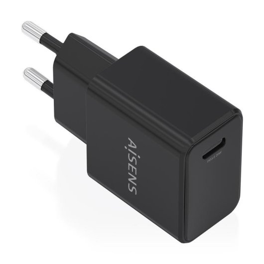 Cargador Aisens GaN USB-C PD3.0 20W Negro