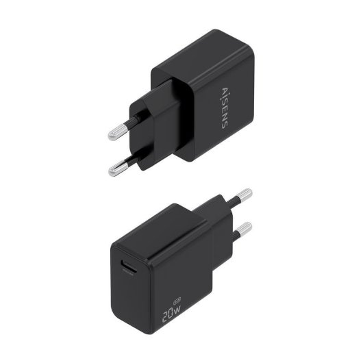 Cargador Aisens GaN USB-C PD3.0 20W Negro
