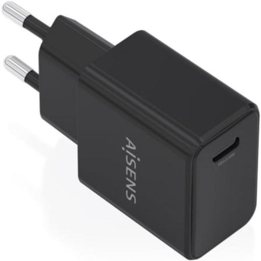 Cargador Aisens GaN USB-C PD3.0 20W Negro