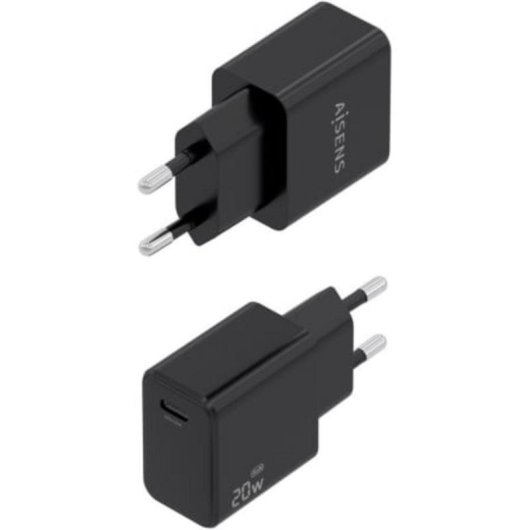 Cargador Aisens GaN USB-C PD3.0 20W Negro