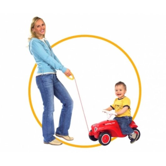 BIG Bobby-Car Câble de traction Voiture infantile Rouge et Jaune
