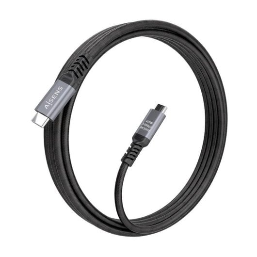 Cable USB-C 3.2 Gen2 Aisens 10Gbps 8K 100W USB-C Macho Negro 4m