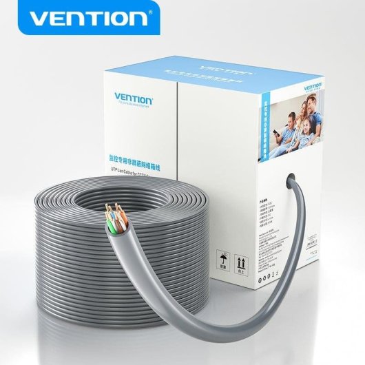 Cabo de Rede Ethernet Vention IJCH305 Cat5e UTP PoE 305m Cinza